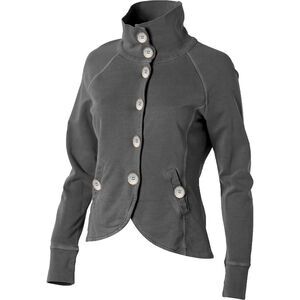 Prana Women's Parissa Metallic Button Up Gray Jacket Small